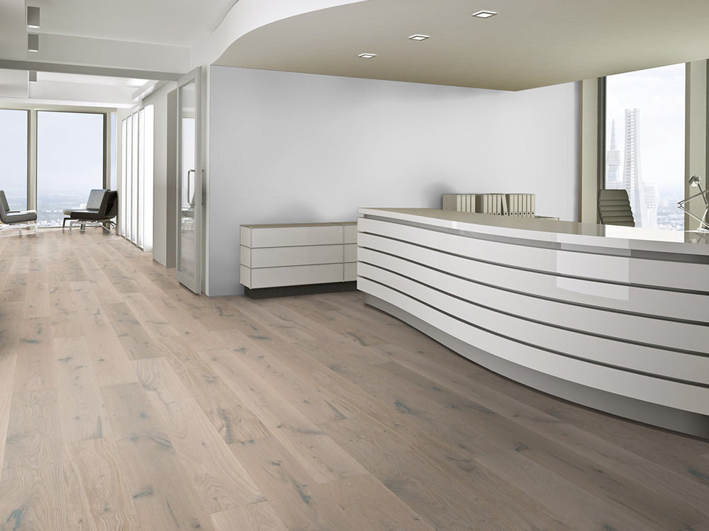 Floorstore Parkett Eiche "Elite Class" Markant, weiß naturgeölt, gebürstet, Klick, 14/3x190x1900 mm, 2,890 m² / VE - SKU: '70006 6