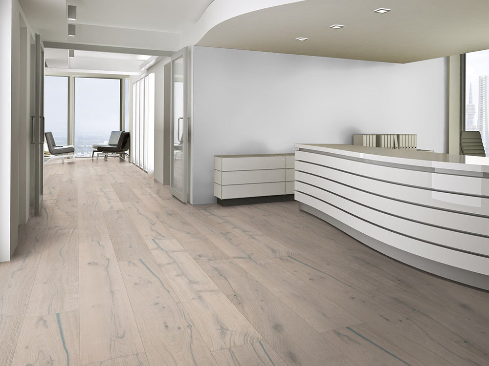 Floorstore Parkett Eiche XL "Untamed Stroke" Rustikal,  weiß naturgeölt, tief gebürstet, Klick,  15/4x260x2200 mm, 3,432 m² / VE - SKU: '70452 6