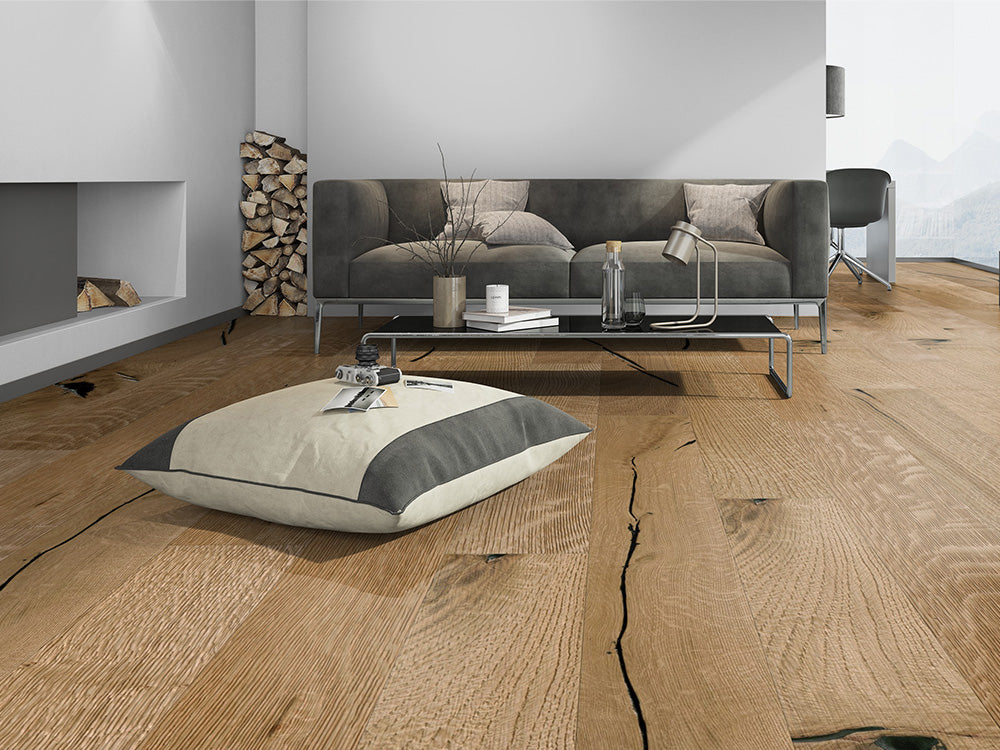 Floorstore Parkett Eiche XL "Legacy Classic" Rustikal, naturgeölt, stark gebürstet, Klick, 15/4x260x2200 mm, 3,432 m² / VE - SKU: '70651 4