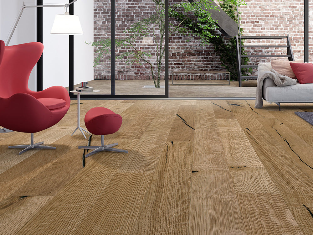 Floorstore Parkett Eiche XL "Legacy Classic" Rustikal, naturgeölt, stark gebürstet, Klick, 15/4x260x2200 mm, 3,432 m² / VE - SKU: '70651 5