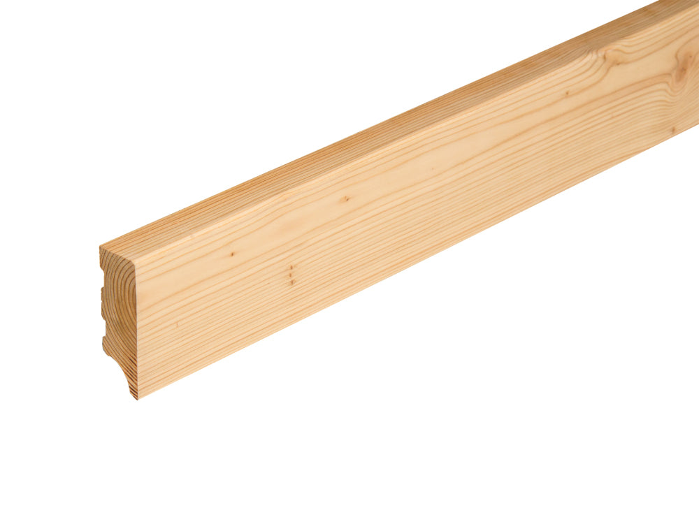 FEEL WOOD Sockelleisten, sibirische Lärche, 20x60x2000mm, "Soft Arc", massiv, roh 0.4 m² / VE - SKU: 18-202306.0200000000