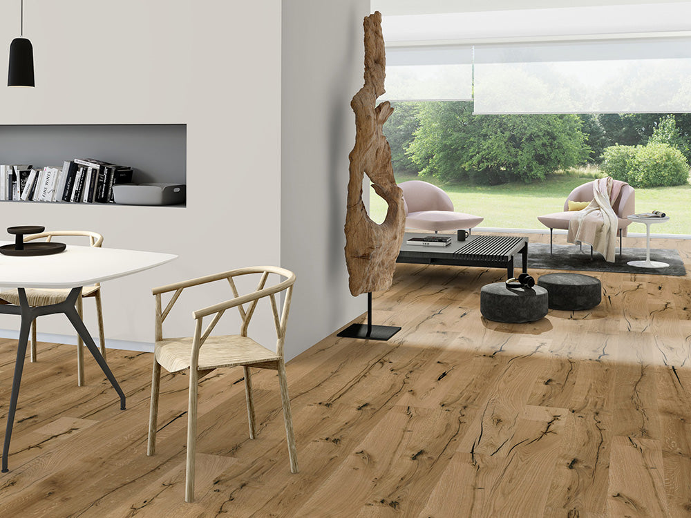 Floorstore Parkett Eiche "Country Abode" Rustikal, naturgeölt, gebürstet, Klick, 14/3x190x1900 mm, 2,890 m² / VE - SKU: '70101 2