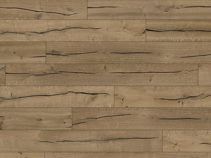 Floorstore Parkett Eiche XL "Legacy Classic" Rustikal, geräuchert, braun naturgeölt, stark gebürstet, Klick, 15/4x260x2200 mm, 3,432 m² / VE - SKU: '70652