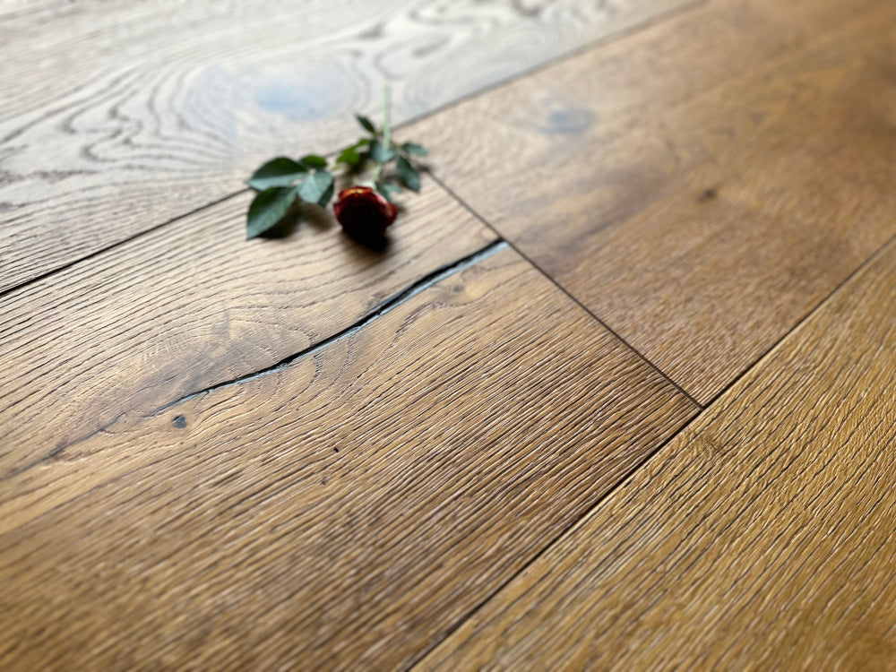 Floorstore Parkett Eiche XL "Legacy Classic" Rustikal, geräuchert, braun naturgeölt, stark gebürstet, Klick, 15/4x260x2200 mm, 3,432 m² / VE - SKU: '70652 8