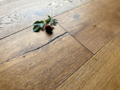 Floorstore Parkett Eiche XL "Legacy Classic" Rustikal, geräuchert, braun naturgeölt, stark gebürstet, Klick, 15/4x260x2200 mm, 3,432 m² / VE - SKU: '70652 8