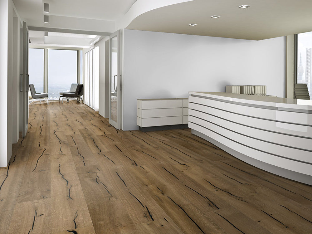Floorstore Parkett Eiche XL "Legacy Classic" Rustikal, geräuchert, braun naturgeölt, stark gebürstet, Klick, 15/4x260x2200 mm, 3,432 m² / VE - SKU: '70652 6