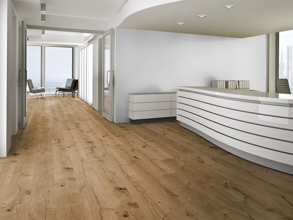 Floorstore Parkett Eiche "Prime Pick" Rustikal, naturgeölt, tief gebürstet, Klick, 14/3x190x1900 mm, 2,888 m² / VE - SKU: '70701 6